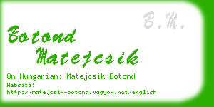 botond matejcsik business card